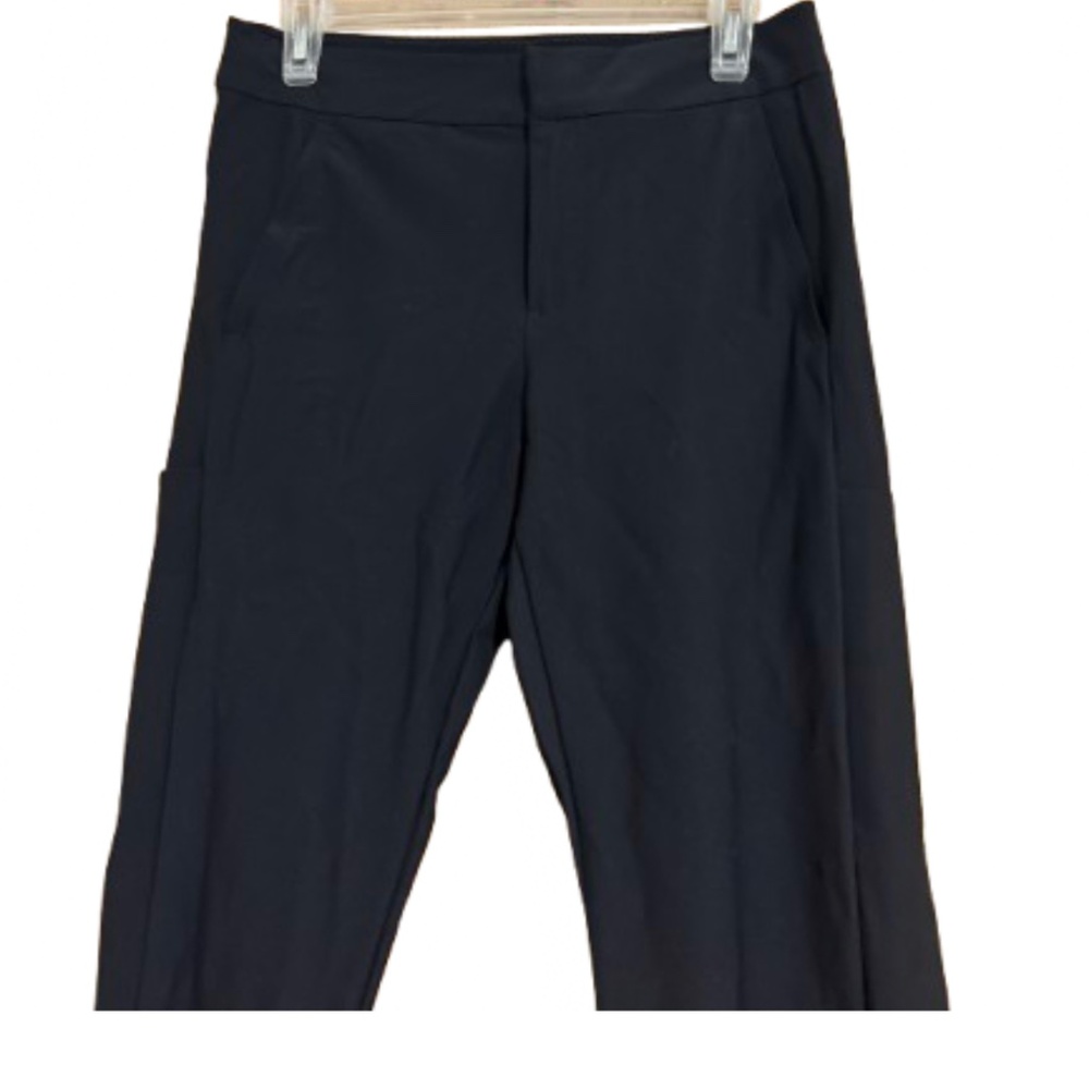 Athleta Women’s Black ‘Stellar Trouser’ ATHLEISURE Raw Hem High Rise Pants Sz-8 - Picture 3 of 8